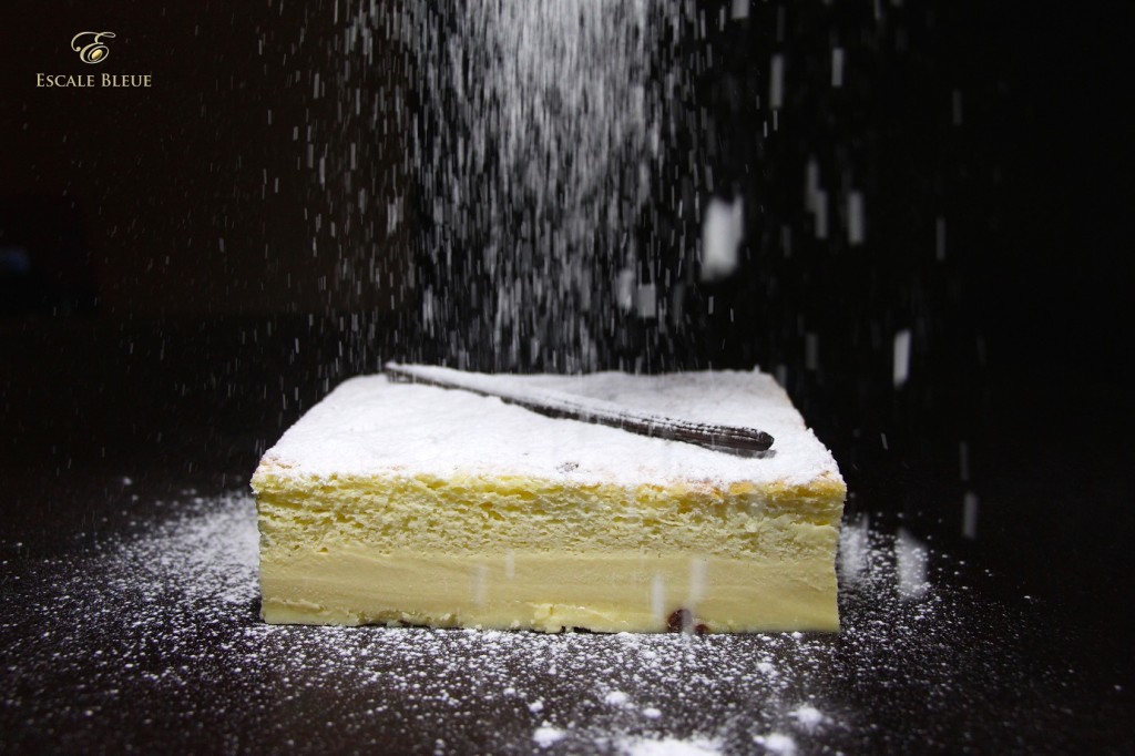 Gâteau magique Vanille Bleue — trois couches