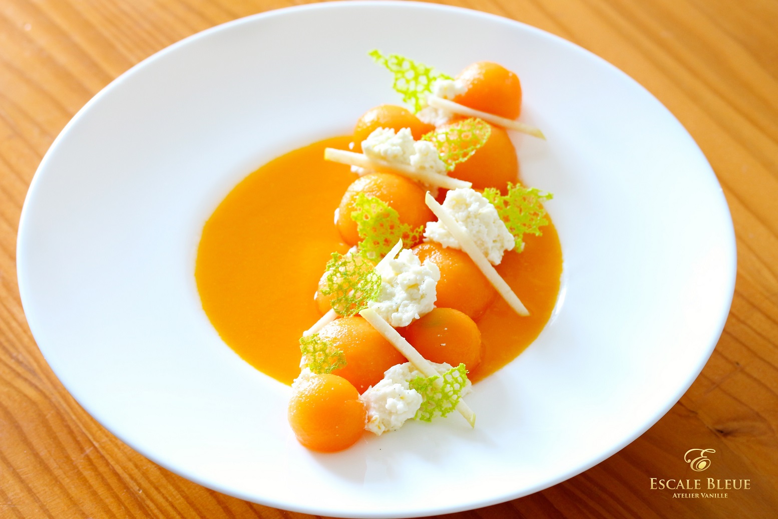 Panna cotta melon Vanille Bleue — vue de dessus